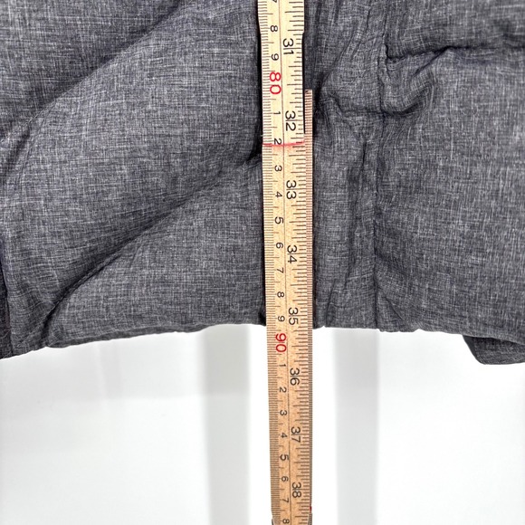 Lands End Gray Puffer Coat Sz S Hooded Down Feather Insulated Longline Winter - Picture 10 of 11